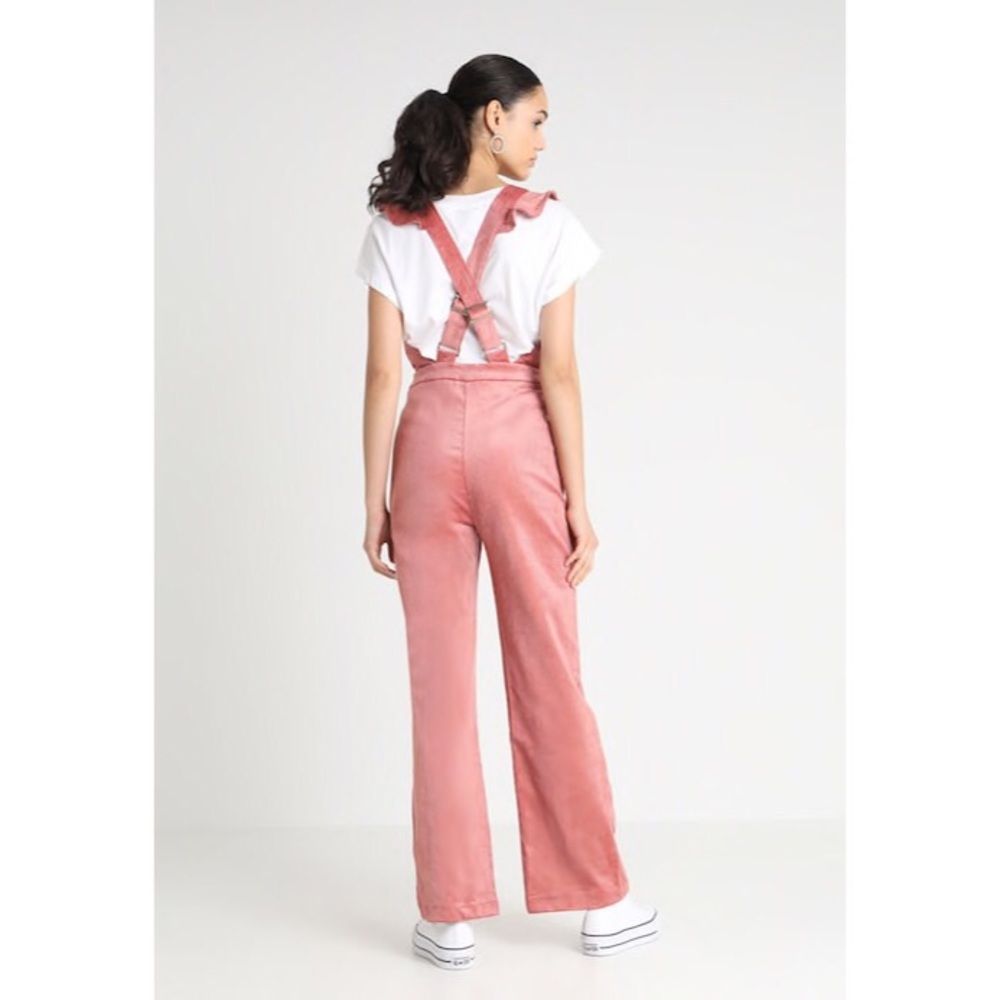 Pink Corduroy Ruffle Dungarees - Picture 2 of 8
